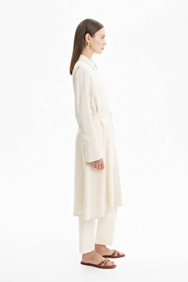 Epaulette Belted Tunic-Stone - 2