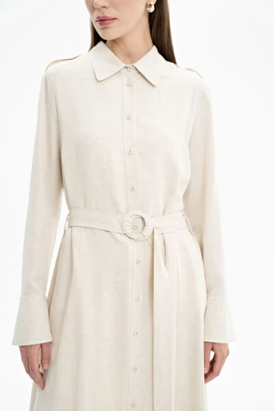 Epaulette Belted Tunic-Stone - 4