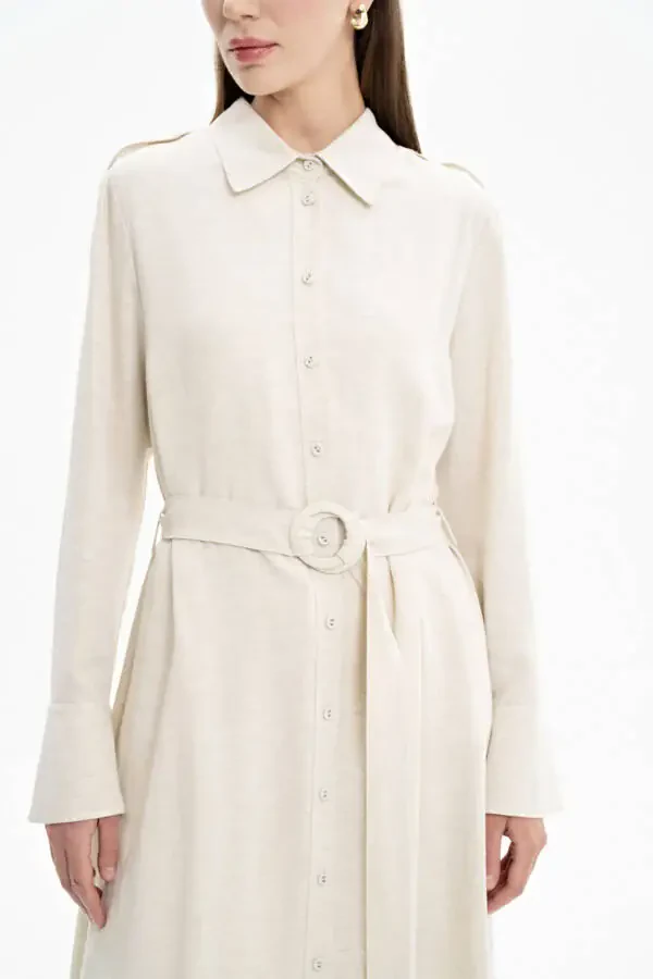 Epaulette Belted Tunic-Stone - 4