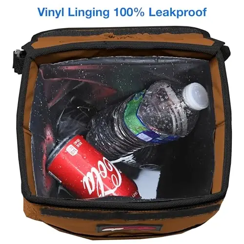 EPAuto Waterproof Car Trash Can with Lid and Storage Pockets, 2.5 Gallon, Black - 6