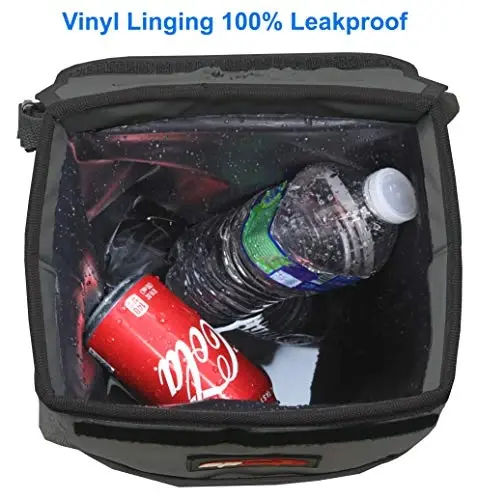 EPAuto Waterproof Car Trash Can with Lid and Storage Pockets, 2.5 Gallon Leakproof, Dark Gray - 6