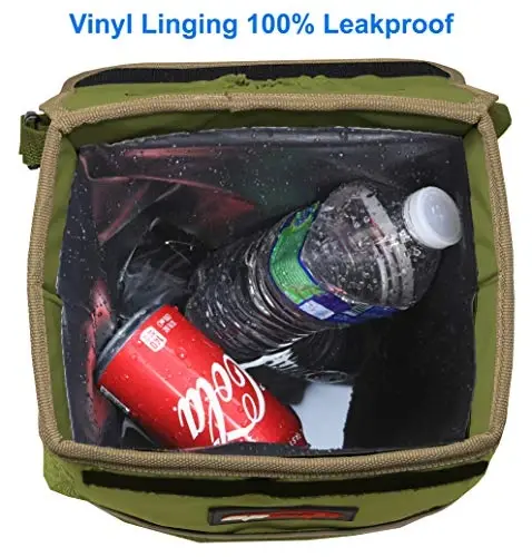 EPAuto Waterproof Car Trash Can with Lid and Storage Pockets, 2.5 Gallon Leakproof, Green - 6
