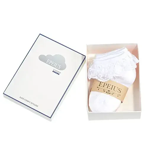 EPEIUS Baby-Girls Eyelet Frilly Lace Socks,Newborn/Infant/Toddler/Little Girls (Pack of 2/3/4/6) - 6