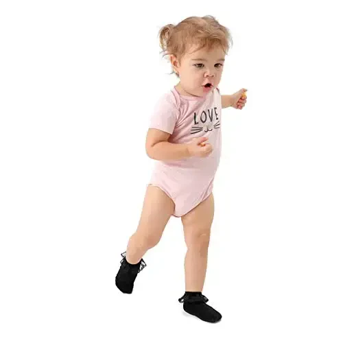 EPEIUS Baby-Girls Eyelet Frilly Lace Socks,Newborn/Infant/Toddler/Little Girls (Pack of 2/3/4/6) - 2