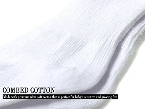 EPEIUS Baby Socks Unisex-Baby Seamless Turn Cuff Socks Cotton Rich Booties Socks 6 Pairs Pack Newborn Infant Toddlers - 5