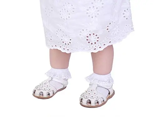 EPEIUS Baby-Girls Eyelet Frilly Lace Socks,Newborn/Infant/Toddler/Little Girls (Pack of 2/3/4/6) - EPEIUS (1)