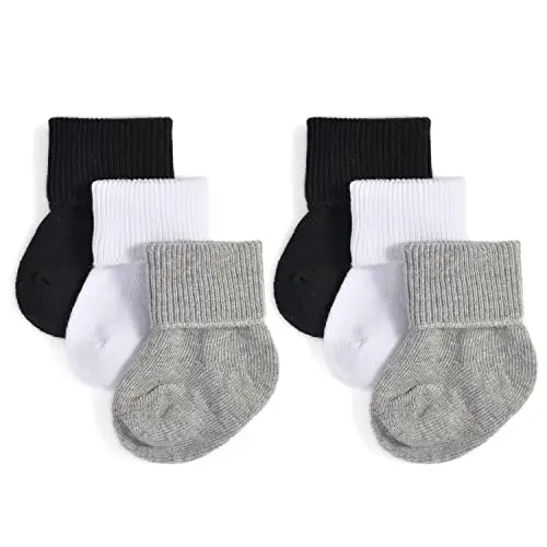 EPEIUS Chaqaloq paypoqlari Unisex-Chaqaloq choksiz paypoqlar Paxtadan boy paypoqlar 6 juftlik yangi tug'ilgan chaqaloqlar - 2