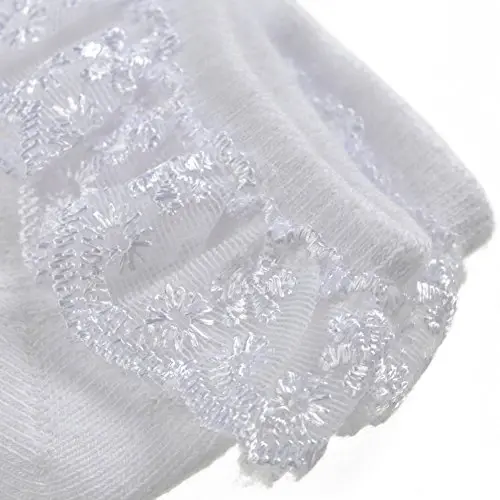 EPEIUS Baby Girl Ruffle Socks, Eyelet Frilly Lace Socks for Newborn Infant | Cute soft cotton baby lace socks. Stay up breathable frilly ankle socks for baptism, shower gifts, party dress, ages 0-5T - 5