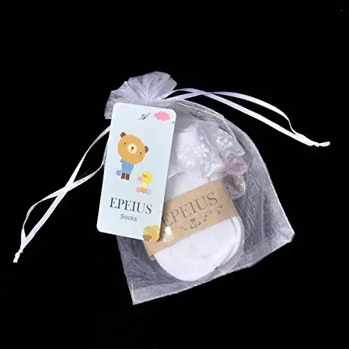 EPEIUS Baby Girl Ruffle Socks, Eyelet Frilly Lace Socks for Newborn Infant | Cute soft cotton baby lace socks. Stay up breathable frilly ankle socks for baptism, shower gifts, party dress, ages 0-5T - 7
