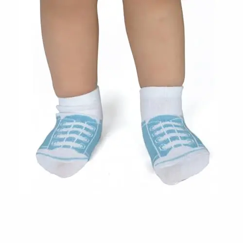 EPEIUS Unisex Baby Girls Boys Non-Slip Socks (Set of 6) | Cute baby shoe look socks with grippers. Soft cotton stay on Booties for 0-6m 6-12m 1-2T 3-5T newborn infant toddlers - EPEIUS (1)