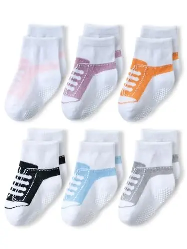EPEIUS Unisex Baby Girls Boys Non-Slip Socks (Set of 6) - 2