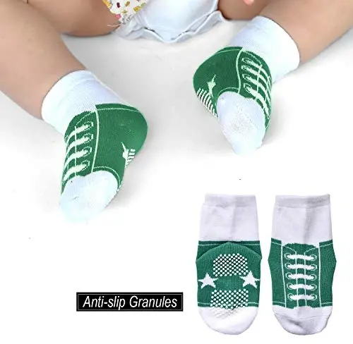 EPEIUS Unisex Chaqaloq Qizlar Bolalar Sirpanmaydigan Paypoqlar (6 to'plam) - 4