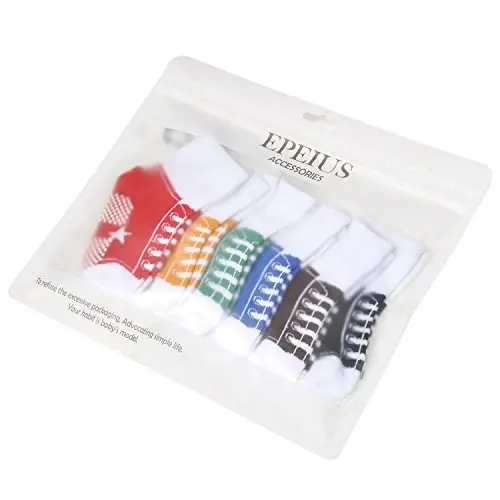 EPEIUS Unisex Chaqaloq Qizlar Bolalar Sirpanmaydigan Paypoqlar (6 to'plam) - 7