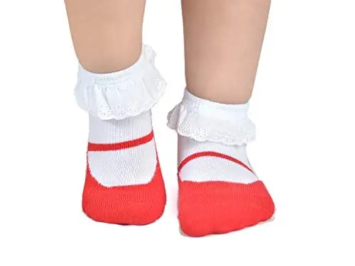 EPEIUS Unisex Chaqaloq Qizlar O'g'il Bolalar Sirpanmaydigan Paypoqlar (6 dona to'plam) - 2