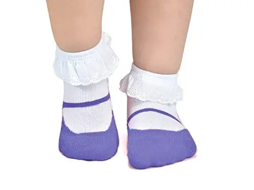 EPEIUS Unisex Chaqaloq Qizlar O'g'il Bolalar Sirpanmaydigan Paypoqlar (6 dona to'plam) - 7