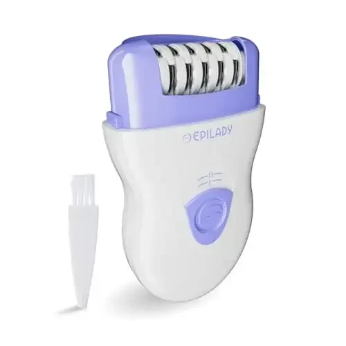 Epilady Speed Corded Epilator for Women, Compact Hair-Removal Device for Legs, Underarms, and Bikini Area, 2 Setting Options, Includes Angled-Trimming Guide, Cord, and Cleaning Brush, Lavender 