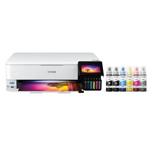 Epson EcoTank Photo ET-8550 Kablosuz Geniş Formatlı Çok Fonksiyonlu Süper Tanklı Yazıcı, Tarayıcı, Fotokopi, Ethernet ve 4,3 inç Renkli Dokunmatik Ekranlı, Büyük, Beyaz - 2