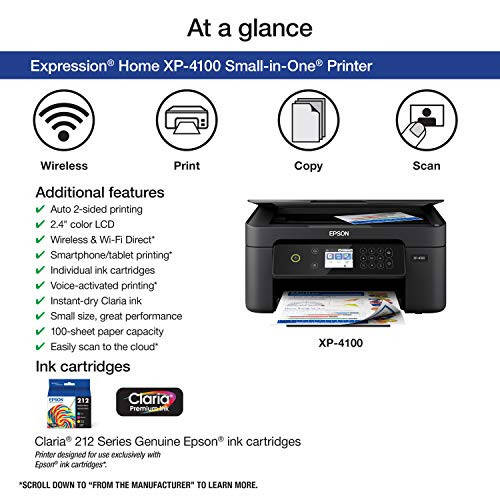 Epson Expression Home XP-4100 Wireless Color Printer with Scanner and Copier - 10