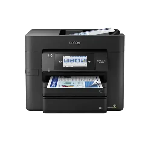 Epson Workforce ES-50 PC va Mac uchun portativ varaqli hujjat skaneri va Auto 2 tomonlama chop etish, nusxa olish funksiyalariga ega Workforce Pro WF-4830 simsiz ko'p funksiyali printer - 5