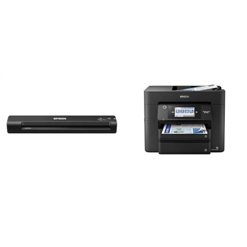 Epson Workforce ES-50 Portable Sheet-Fed Document Scanner for PC and Mac & Workforce Pro WF-4830 Wireless All-in-One Printer with Auto 2-Sided Print, Copy - 1