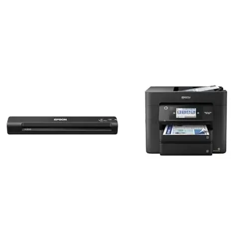 Epson Workforce ES-50 Portable Sheet-Fed Document Scanner for PC and Mac & Workforce Pro WF-4830 Wireless All-in-One Printer with Auto 2-Sided Print, Copy - EPSON