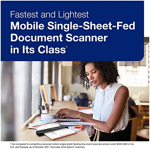 Epson Workforce ES-50 Portable Sheet-Fed Document Scanner for PC and Mac & Workforce Pro WF-4830 Wireless All-in-One Printer with Auto 2-Sided Print, Copy - 3