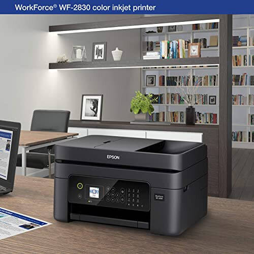 Epson Workforce WF-2830 Wireless Color Inkjet All-in-One Printer, Print Scan Copy and Fax, Automatic 2-Sided Printing, 1.4