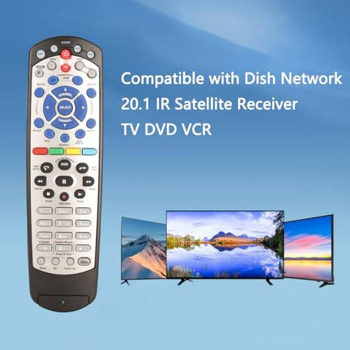 EQINI New Replacement for Dish Network 20.1 IR Satellite Receiver Remote Control (Black) (1pcs) - 9