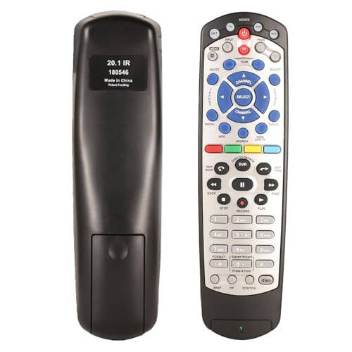 EQINI New Replacement for Dish Network 20.1 IR Satellite Receiver Remote Control (Black) (1pcs) - 1