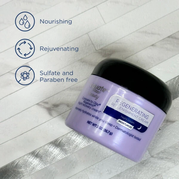 Equate Cream Facial Moisturizing Regenerating Night ReplenisModazoneent, Dry Skin, Fine Lines & Wrinkles, 2 oz - 4