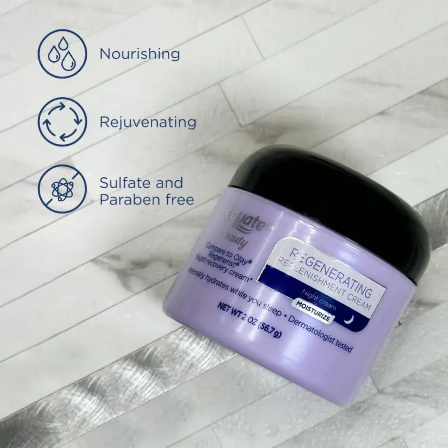 Equate Cream Facial Moisturizing Regenerating Night ReplenisModazoneent, Dry Skin, Fine Lines & Wrinkles, 2 oz - 4