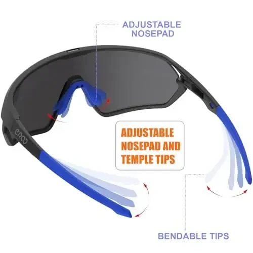 ER00 Youth Baseball Shield Polarized Sunglasses Kids Boys Girls Women 1206 Cycling Softball Lightweight Sports Shades Padel - 5