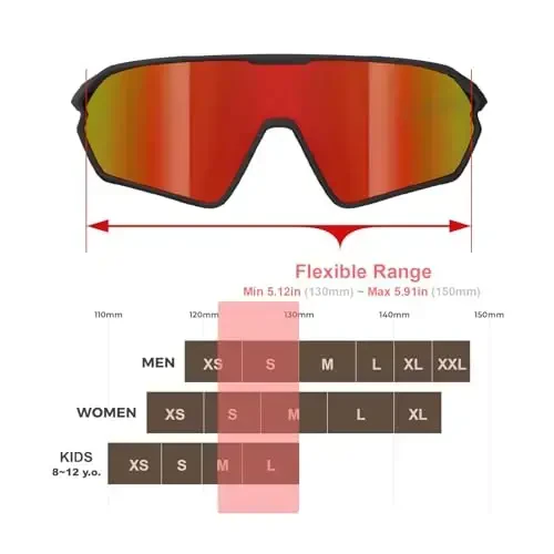 ER00 Youth Baseball Shield Polarized Sunglasses Kids Boys Girls Women 1206 Cycling Softball Lightweight Sports Shades Padel - 3