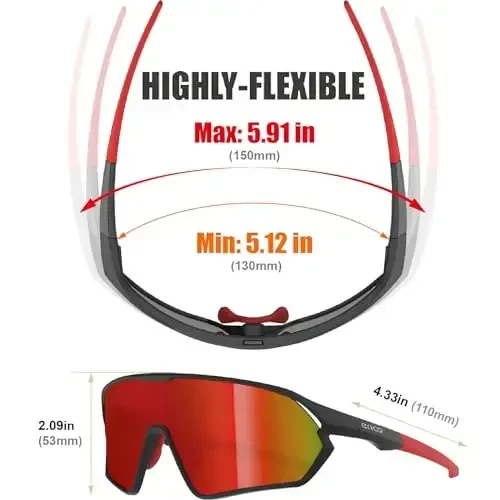 ER00 Youth Baseball Shield Polarized Sunglasses Kids Boys Girls Women 1206 Cycling Softball Lightweight Sports Shades Padel - 4