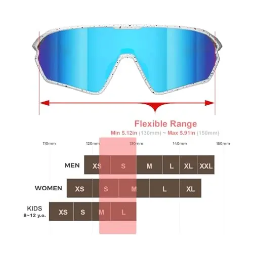 ER00 Youth Baseball Shield Polarized Sunglasses Kids Boys Girls Women 1206 Cycling Softball Lightweight Sports Shades Padel - 4