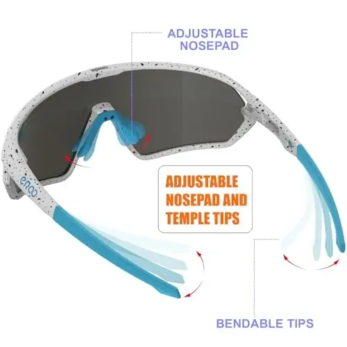 ER00 Youth Baseball Shield Polarized Sunglasses Kids Boys Girls Women 1206 Cycling Softball Lightweight Sports Shades Padel - 5