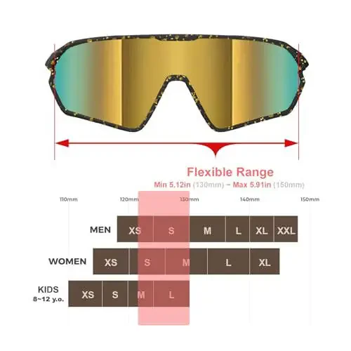ER00 Youth Baseball Shield Polarized Sunglasses Kids Boys Girls Women 1206 Cycling Softball Lightweight Sports Shades Padel - 6