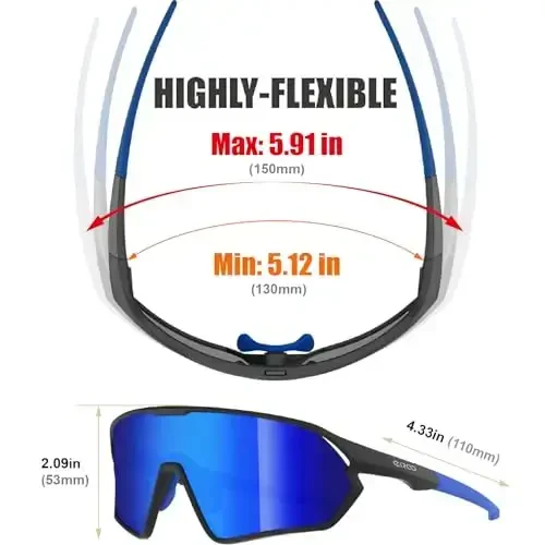 ER00 Youth Baseball Shield Polarized Sunglasses Kids Boys Girls Women 1206 Cycling Softball Lightweight Sports Shades Padel - 4