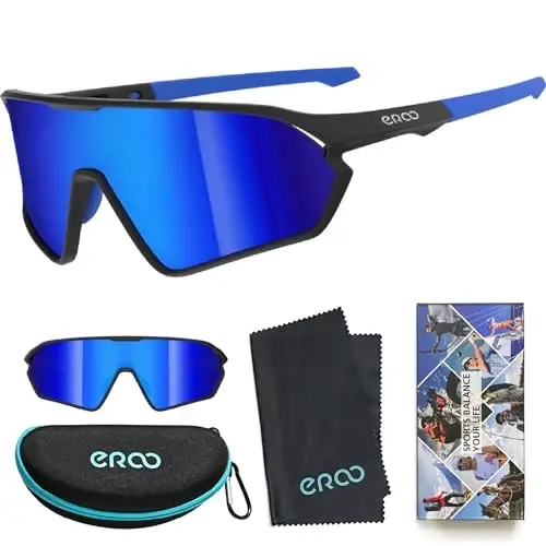 ER00 Youth Baseball Shield Polarized Sunglasses Kids Boys Girls Women 1206 Cycling Softball Lightweight Sports Shades Padel - 2