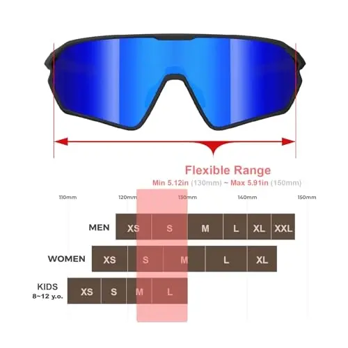 ER00 Youth Baseball Shield Polarized Sunglasses Kids Boys Girls Women 1206 Cycling Softball Lightweight Sports Shades Padel - 3
