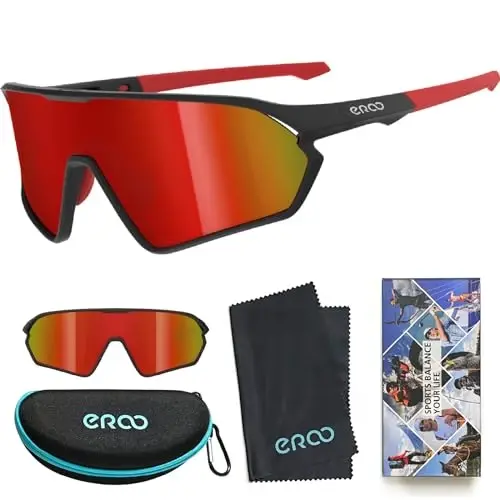 ER00 Youth Baseball Shield Polarized Sunglasses Kids Boys Girls Women 1206 Cycling Softball Lightweight Sports Shades Padel - 2