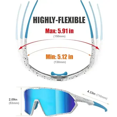 ER00 Youth Baseball Shield Polarized Sunglasses Kids Boys Girls Women 1206 Cycling Softball Lightweight Sports Shades Padel - 3