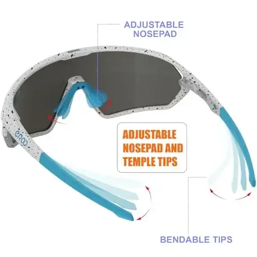 ER00 Youth Baseball Shield Polarized Sunglasses Kids Boys Girls Women 1206 Cycling Softball Lightweight Sports Shades Padel - 5