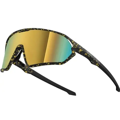 ER00 Youth Baseball Shield Polarized Sunglasses, Teens Kids Boys Girls Women 1206 Cycling Softball Lightweight Sports Shades - 1