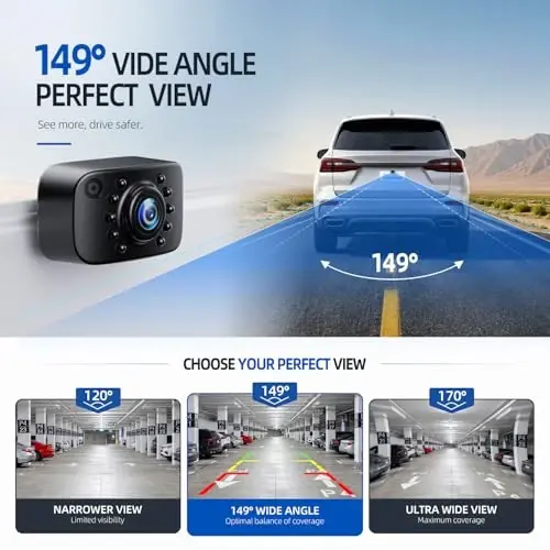eRapta Backup Camera, AHD & CVBS License Plate Rear/Front View Back Up Camera for Car/Truck/SUV/Pick up, IP69K Waterproof LED Universal Reverse Camera-AGQT01 - 4