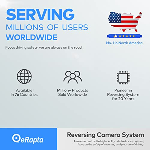 eRapta ERT01 HD Orqa Ko'rinish Kamerasi Orqa Ko'rinish Nomer Tavlasi Teskari Kamera Universal Pikap Yuk mashinasi Avtomobil SUV 149 Daraja Mukammal Burchak Kechasi Ko'rish IP69K Darajasi Su o'tkazmaydigan - 2