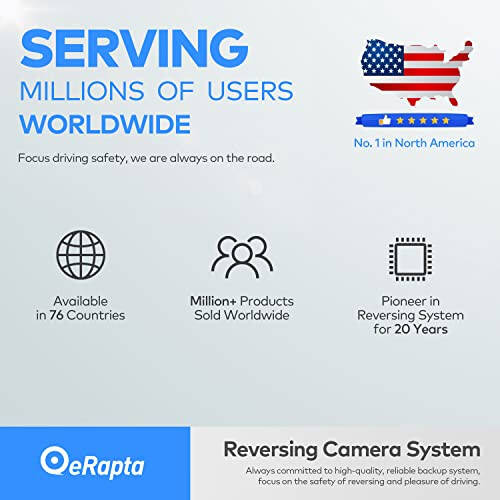 eRapta ERT01 HD Orqa Ko'rinish Kamerasi Orqa Ko'rinish Nomer Tavlasi Teskari Kamera Universal Pikap Yuk mashinasi Avtomobil SUV 149 Daraja Mukammal Burchak Kechasi Ko'rish IP69K Darajasi Su o'tkazmaydigan - 2
