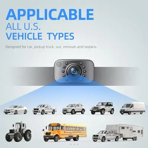 eRapta HD 1080P Backup Camera, AHD Compatible, License Plate Rear View Camera for Car, Metal Housing, IP69 Waterproof Rearview Universal Reverse Cam Kit for Vehicle SUV RV Pickup, AGQT01 - 5