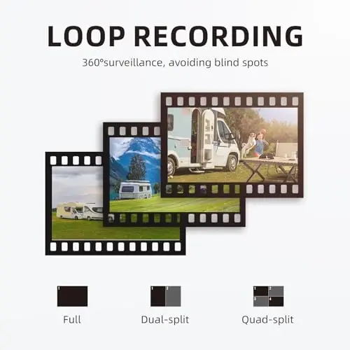 eRapta HD 1080p Backup Camera System Kit, 7-inch Reversing Monitor with Quad Split Recording IP69 Waterproof, Rear View Side View Cameras, Backup Camera for RV Truck/Trailer/Tractor/Box/Camper Y0202 - 6