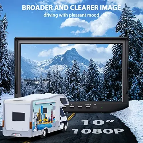 eRapta HD 1080p Geri Görüş Kamera Sistemi Kiti, Dörtlü Bölünmüş Kayıtlı 10 inç Geri Görüş Monitörü IP69 Su Geçirmez, Arka Görüş Yan Görüş Kameraları, Kamyon/Römork/Traktör/Kasa/Karavan için Geri Görüş Kamerası AYX104 - 3
